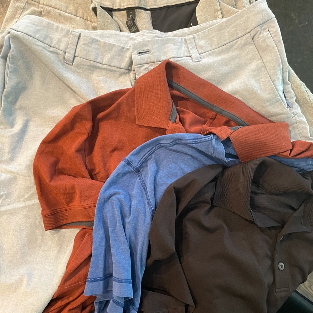 Lot of Men’s Lululemon Shirts and Shorts XL, 36